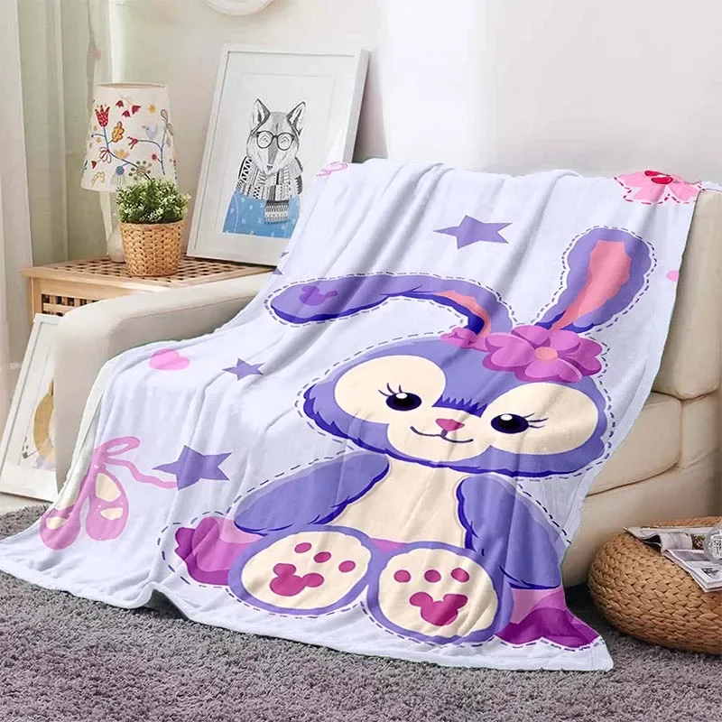 Disney Duffy and Friends Flannel Fluffy Fleece Throw Camping Blankets for Children Sofa Throw Thin Blanket Modern Fashion Gift