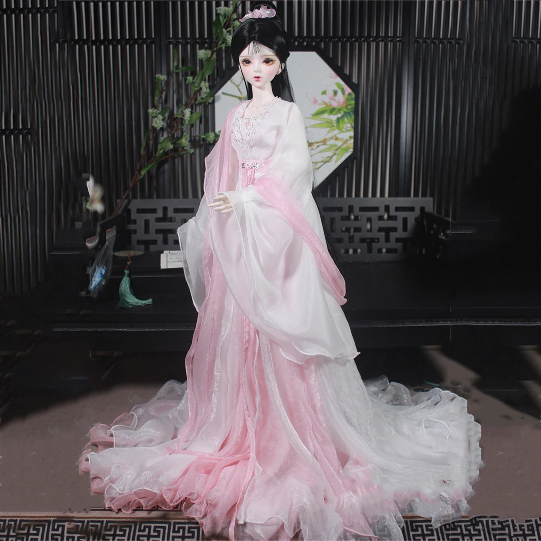 

1/4 1/3 Scale Ancient Costume BJD Clothes Chinese Hanfu Fairy Long Dress For BJD/SD MSD SD13 Big Girl Doll Accessories A1885