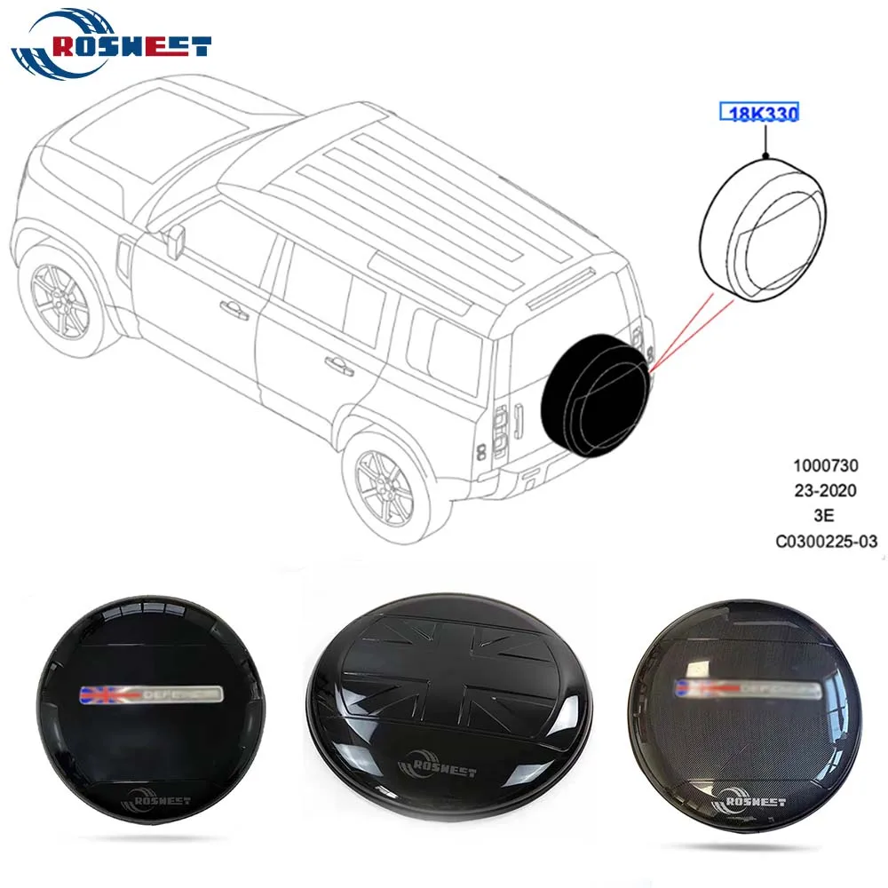 New ABS Wheel Protective Cover For Land Rover Defender L663 90 110 130 2020-2024 Car Rear Spare Tire Cover Car Accessories