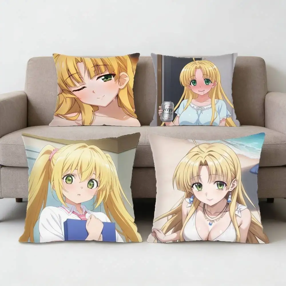 

High School DxD Asia Argento Pillow Case Anti-dustmite Pillowcase Invisible zipper silky Sofa cushion cover for bedroom