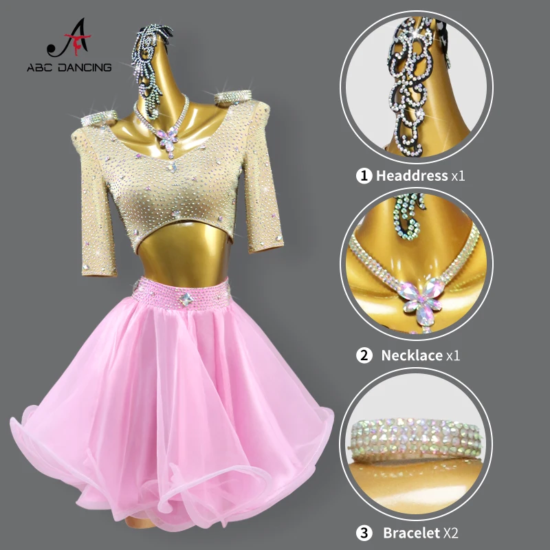 Latin Dance Practice Clothing Dancewear Top Ballroom Skirt Womens Evening Dress Party Stage Costume Sport Competition Customized