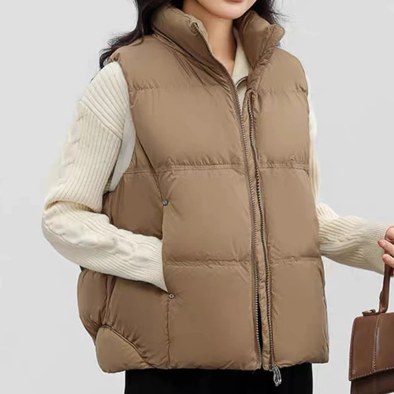 Cotonpeko women's warm padded vest best high neck lightweight casual