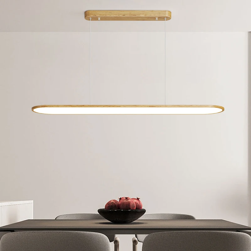 

Modern Wood grain/White/Black LED Pendant Lights Dining Table Kitchen Bedroom Foyer Living Room Restaurant Ceiling Chandelier