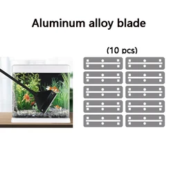 ZRDR 10 pcs aquarium cleaning tool blade, fish tank algae removal scraper accessories consumables, 25CM metal connecting rod