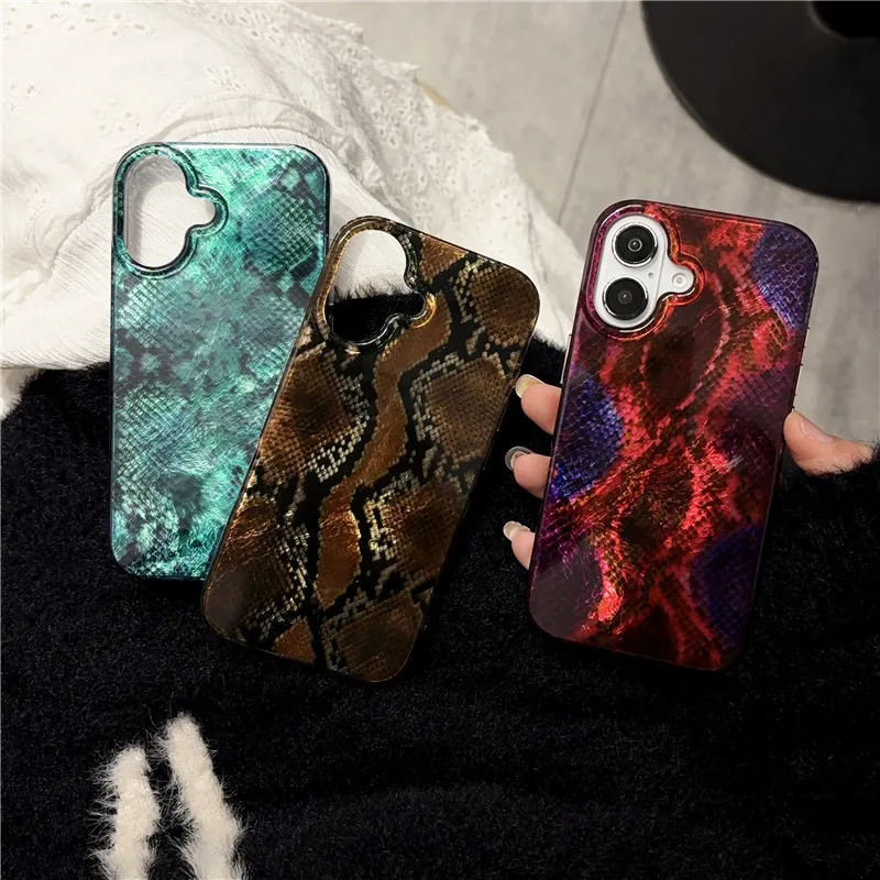 Luxury Snake Python Senior IMD Back Cover for iphone 13 14 15 16 Pro Max Serpent skin Phone Case 14pro,15pro,16pro,Case