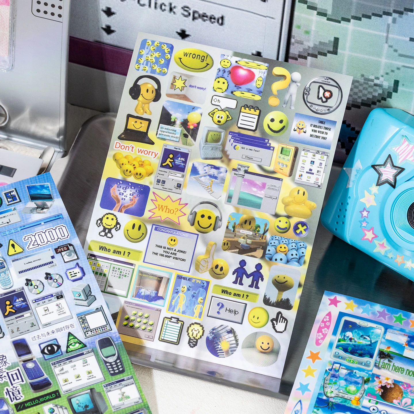 27 Sheets Y2K Aesthetic Sticker Book, Die-Cut Sticker Decals for Water Bottles, Laptops, Scrapbooking, Journaling