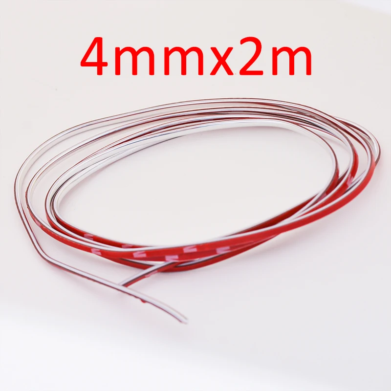 4mmx2m Car Chrome Styling Decoration Moulding Trim Strip Tape DIY Protective Sticker Cover Bright Strip Bumper Accessories - Image 6