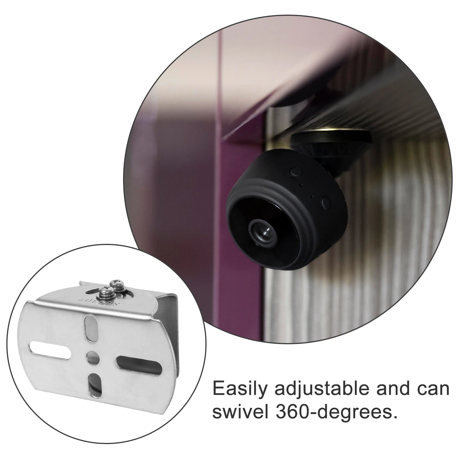 

1pc Adjustable 360 Swivel Stainless Steel Monitor Bracket Wall Mount Duckbill Universal Joint Support Corrosion Resistant for