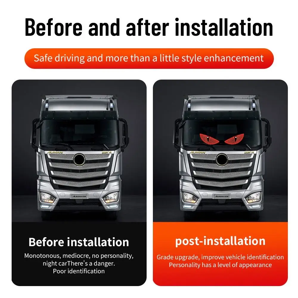 

Creative Flexible Truck Devil's Eye Light Multi-Mode USB LED Windshield Display Dynamic Demon Eye Light Car Decor