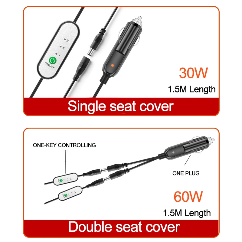 12-24V Beheizte Auto Sitz Flanell Kissen Winter Verlängern Wärmer Sitz Heizung Auto Zubehör Pads Universal Auto Sitz heizung Abdeckung – Detail 9