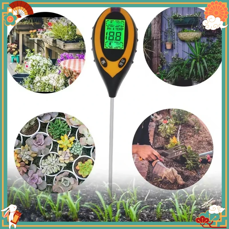 Gardening Tools Uses - เครื่องวัดค่า pH ดินอเนกประสงค์ 4-in-1 วัดความชื้น อุณหภูมิ