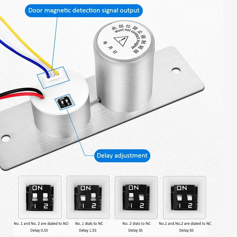 DC 12V Mini Electric Bolt Lock Fail Safe Stainless Steel Solenoid Electric Door Lock 5 Wires Feedback Lock Easy to Install