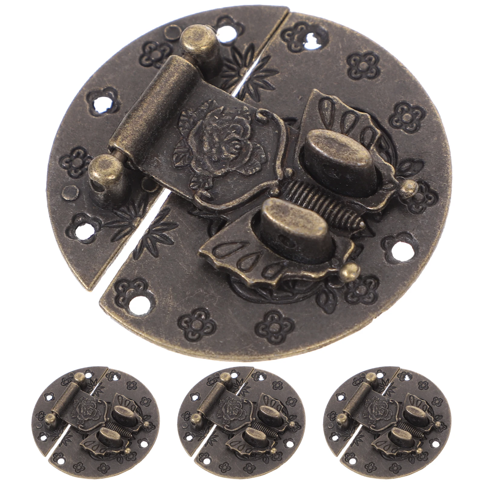 

4 Pcs Butterfly Buckle Latches Vintage Zinc Alloy Hardware Jewelry Wooden Boxes Toggle Hasp Locks Cabinet Accessories