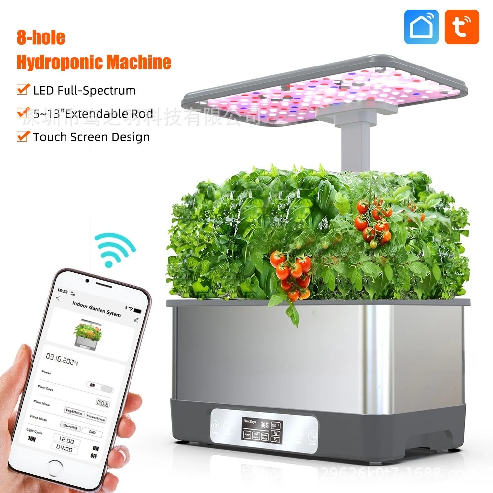 WiFi connection Smart hydroponic machine Growing vegetables Plant growth lights Indoor seedlings Soilless cultivation pots