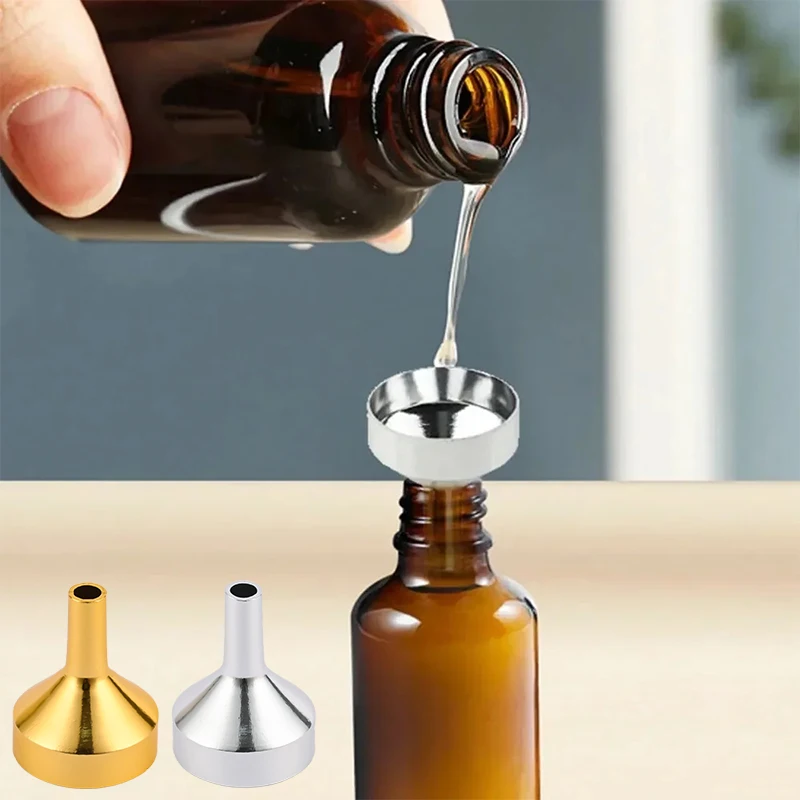 5Pcs Stainless Steel Mini Funnel Kitchen Oil Liquid Funnel With Detachable Filter Wide Mouth Funnel For Canning Kitchen Tools