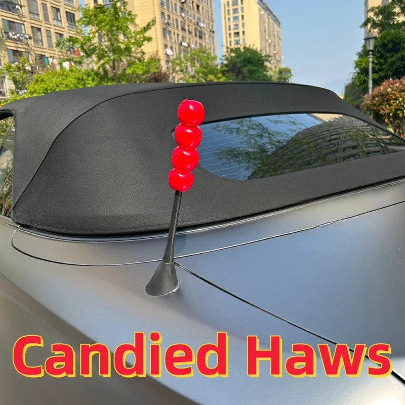 Modification Car Stickers Ornaments Cute Doll Car Accessories Roof Antenna Decorate Simulation Candied Haws Car