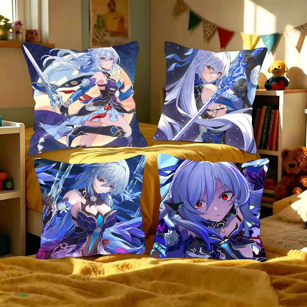 Jing Liu Anime H-Honkai Star Rail Pillow Case Fashion Square Pillowcase Bedroom Sofa Room Ins Decoration Leisure