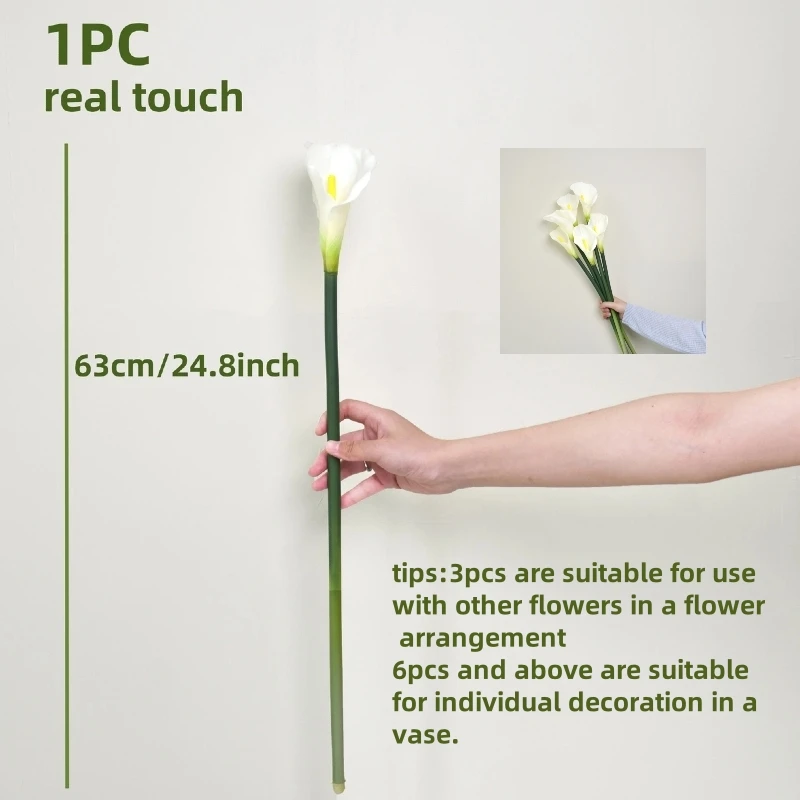 3pcs/6pcs Real Touch Calla Lily Artificial Flowers Home Interior Decoration, Hotel Decoration, Wedding Decoration