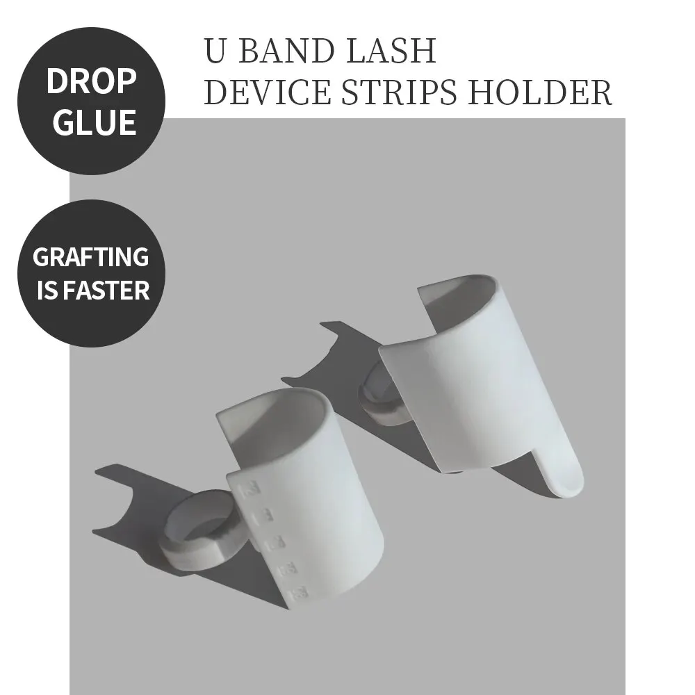 1set 3 in 1 U Band Lash Device Strips Eyelash Holder Ring with Glue Plate Adhesive Eyelash Pallet Holder