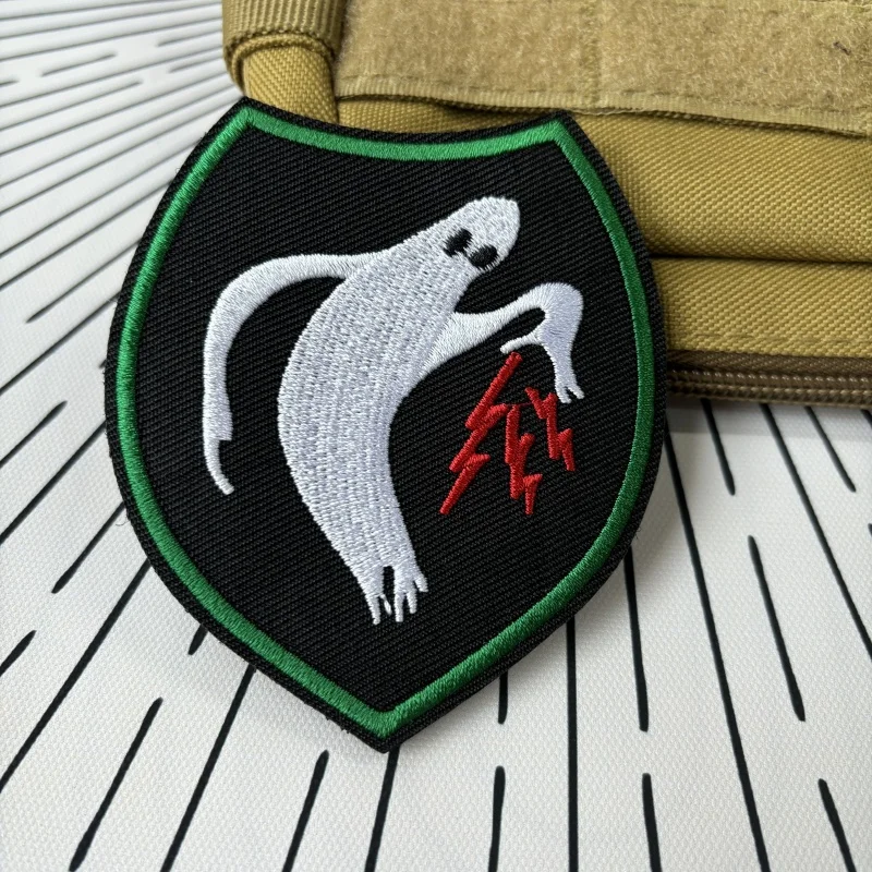 Ghost Lightning Morale Tactical Patch Hook & Loop Printed Patch Ghost Military Team Badge Armband Backpack Stickers