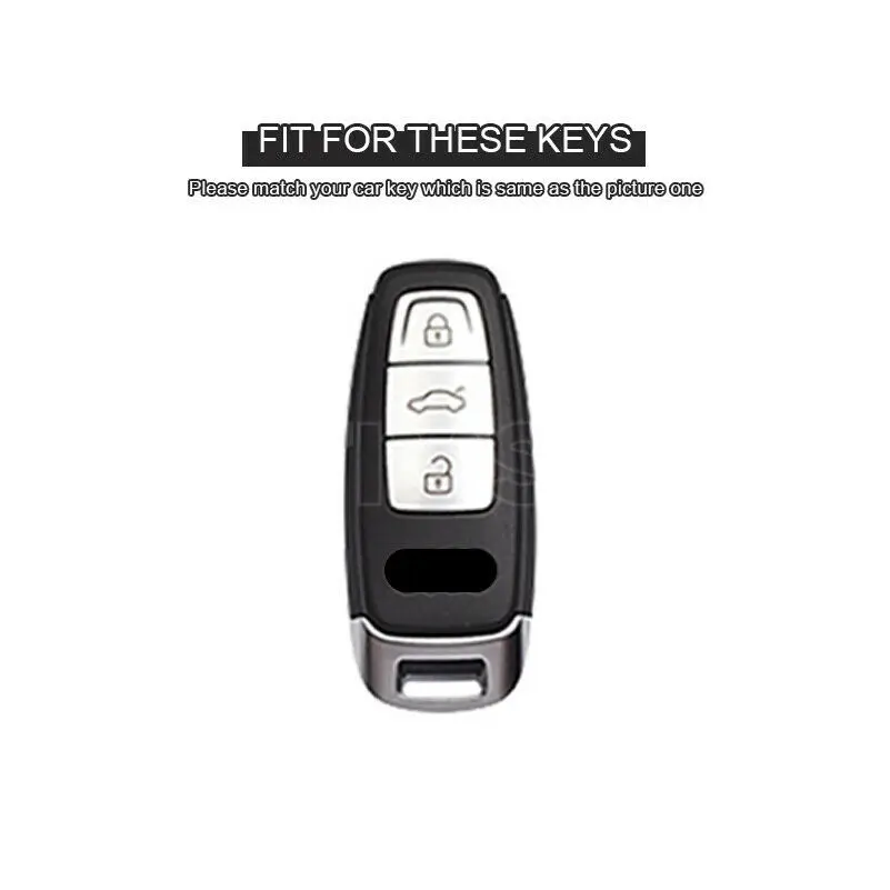 New Alloy+TPU Car Remote Key Case Cover Shell for Audi A6 A7 A8 E-tron Q5 Q8 C8 D5  Keyless Holder Fob Car Accessories