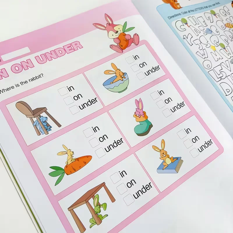 32-page English alphabet workbook, letter recognition and writing coloring activity book, teacher's classroom teaching resources
