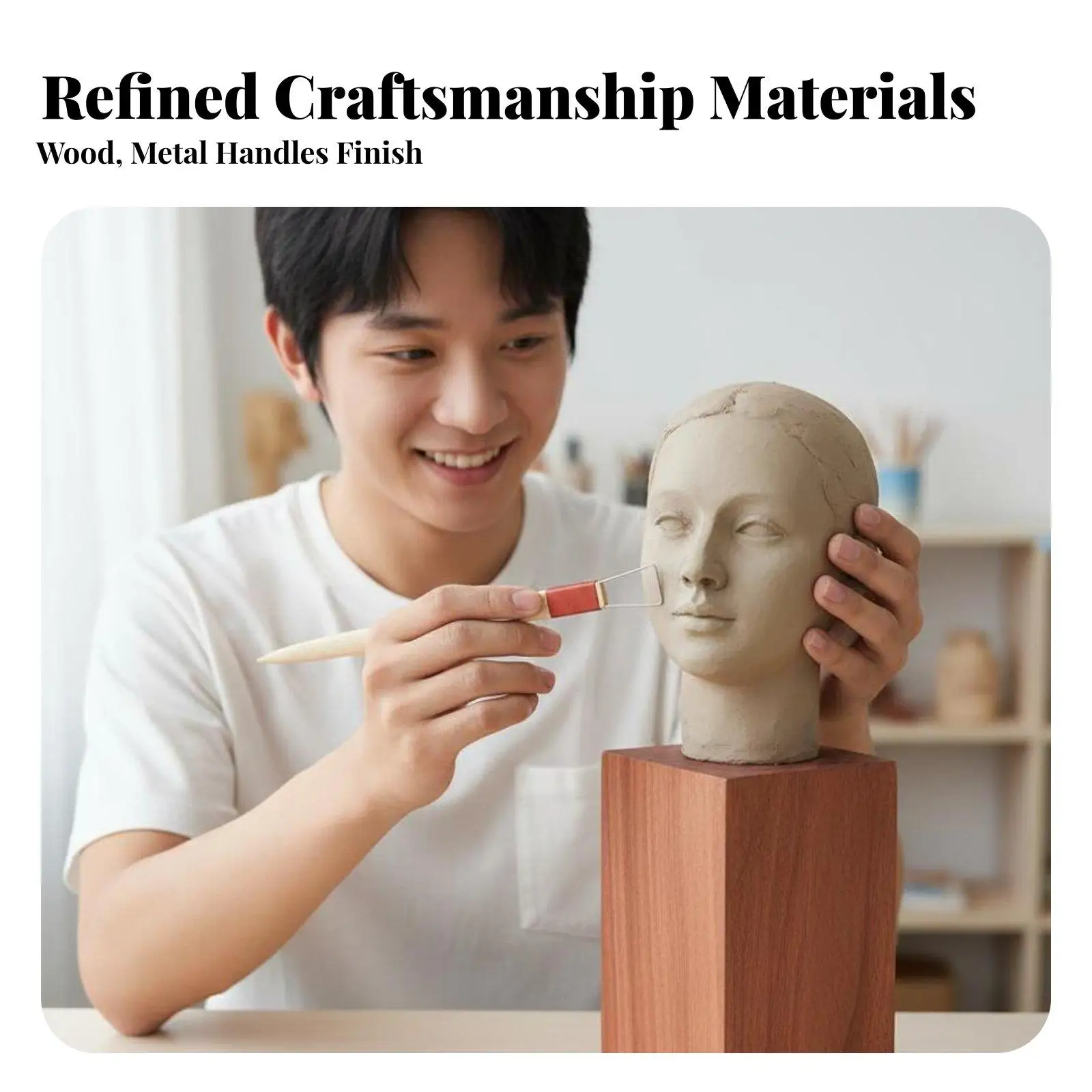 Complete Figure Armature and Clay Set for Student Artists with Rotating Turntable and Oil Based Modeling Clay for Classroom Home