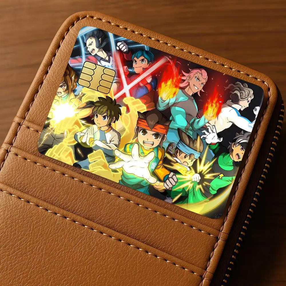 Cartoon I-Inazuma E-ElevenS Credit Skin Cover Card Stickers 4PCS Film Bus Pass Front Decoration Bank Debit Waterproof