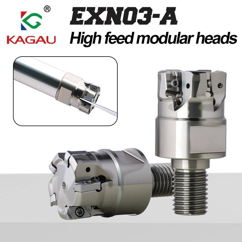 

EXN03R Internal cooling Locking Tooth Milling Cutter Head Fast Feed modular head Double-sided Replaceable for Lnmu0303 inserts