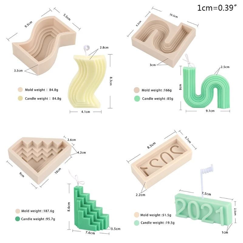 Stampo geometrico in silicone per candele con aromi epossidici in gesso per decorazione domestica Dropship