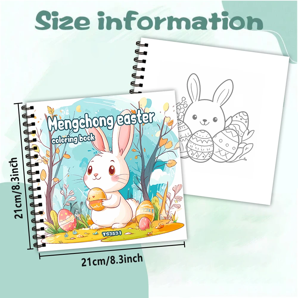 1pc,Bunny Colouring Book - Teen Colouring Book - 30 Sheets, 8.3x 8.3 inches, Adult Stress Relief, Birthday, Easter Holiday Gift