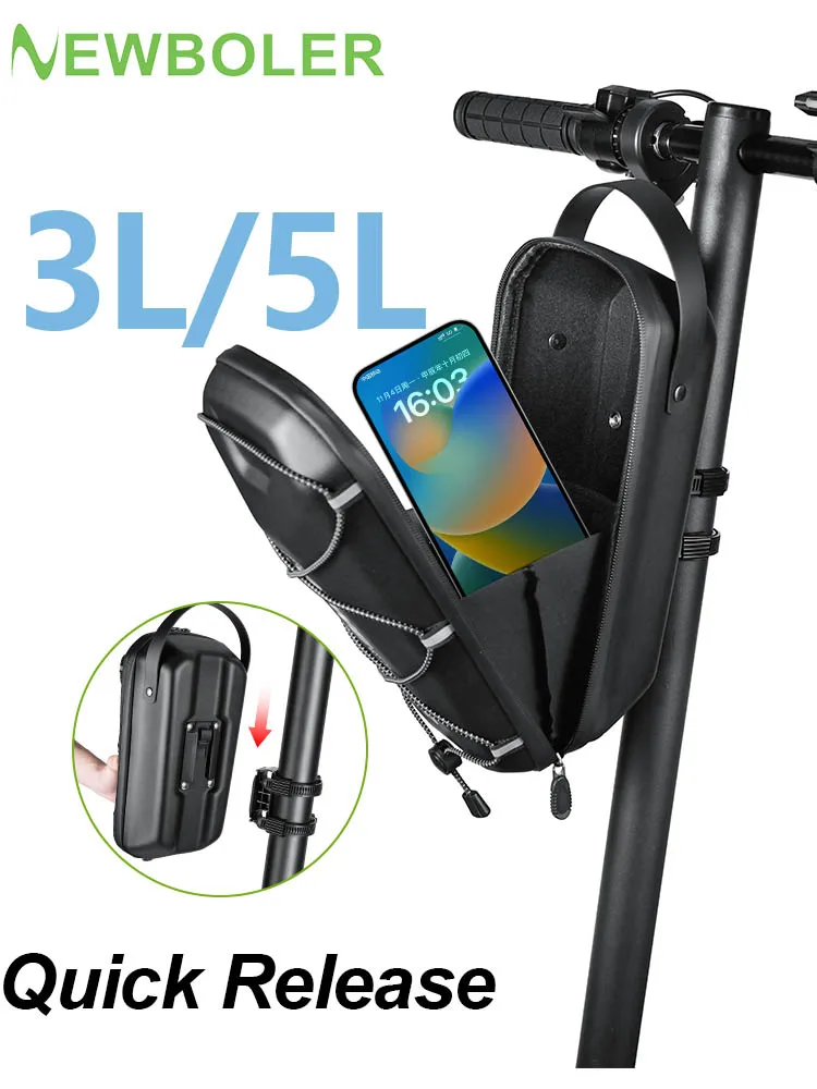 AliExpress NONE NEWBOLER 3L/5L Quick Release Electric Scooter Bag Accessories EVA Hard Shell Large Capacity Scooter Front Bag Bicycle Bag