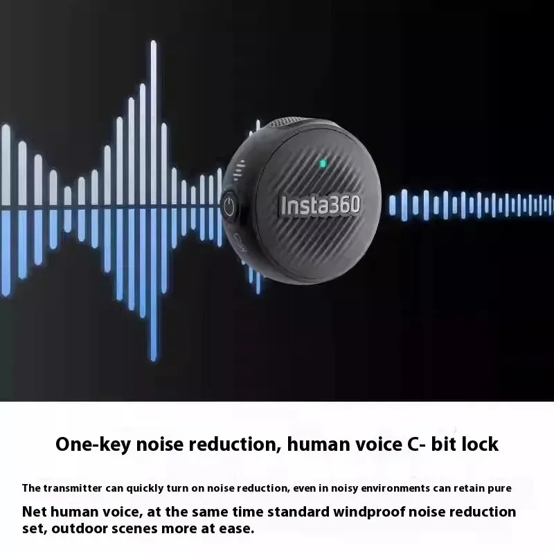 

Insta 360 Mic Air Wireless Lavalier Microphone 48kHz High Quality Recording Upload One Click Noise Reduction Live Vlog Dedicated