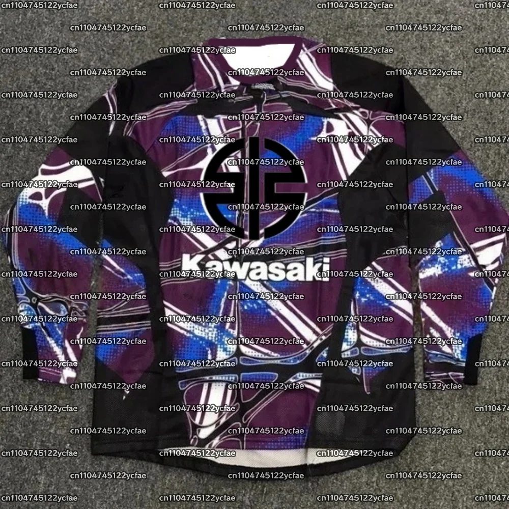 

Kawasaki осенняя модная быстросохнущая дышащая мотоциклетная тонкая спортивная удобная рубашка с длинными рукавами для спорта на открытом воздухе