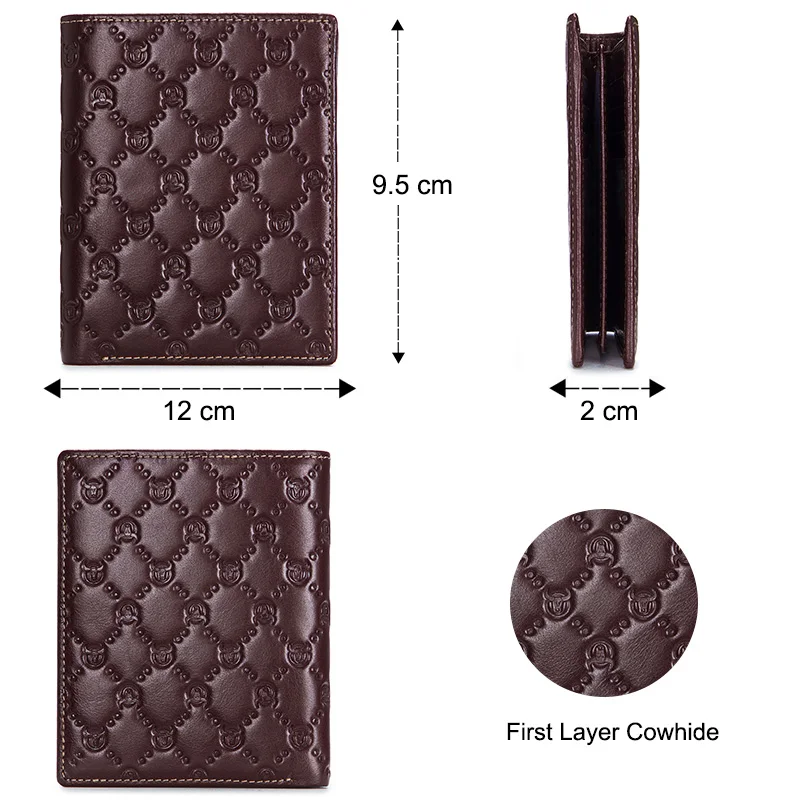 BULLCAPTAIN New Leather Men\'s Wallet Fashion Creative Pattern Wallet Small Mini Card Holder RFID Wallet Men 0204H