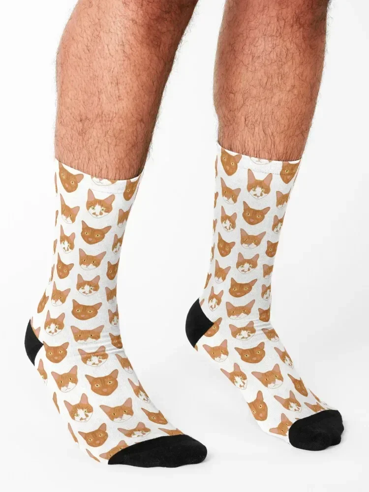 Ginger Cats White Socks custom winter thermal christmas gift Stockings man Socks Women's Men's