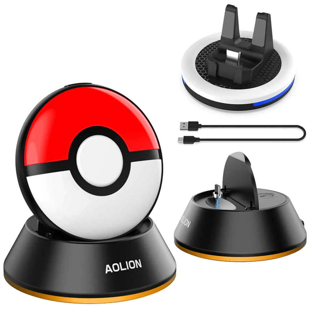 Magnetic Charging Dock For Pokémon GO Plus + Type-C Charging Base RGB Light Magnetic Charger Adapter for Pokemon Go Plus +