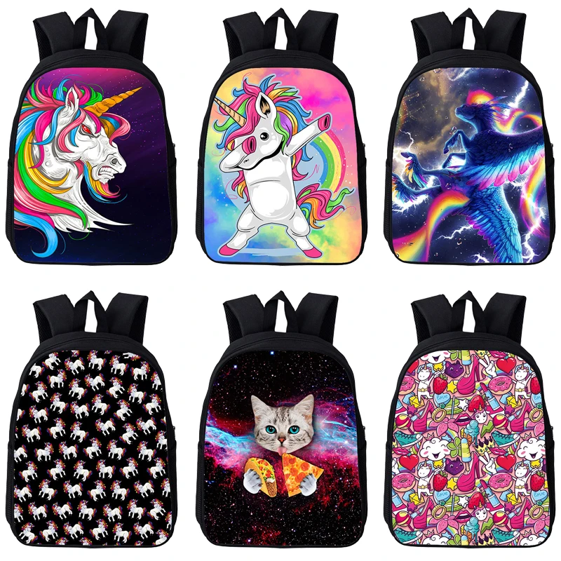 

New 3D Print Dabbing Unicorn Backpack Students Boys Girls School Bags Women Travel Mochila Teens Back To College Daily Rucksack