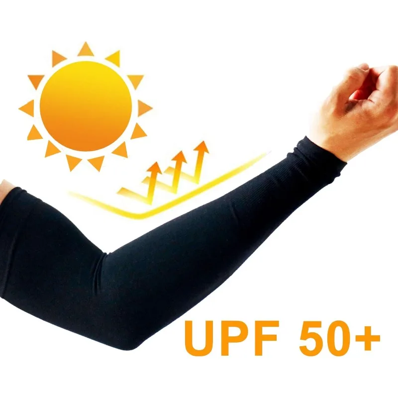 2 pairs of UV-protected cooling arm sleeves, male and female UPF 50 sun sleeves