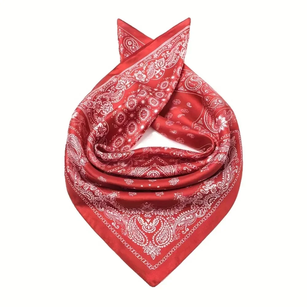 100% Silk Scarf with a Four-Square Pattern, Versatile And Artistic, Suitable for Casual Wear, Featuring a Smooth And Skin-Frien. - Detail 1