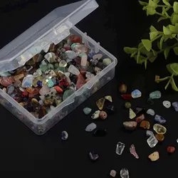 Natural Crushed Stone 200pcs 5mm -8mm Multicolored Crystal Gem with Holes DIY Beaded Craft Bracelet Necklace Earrings and So on