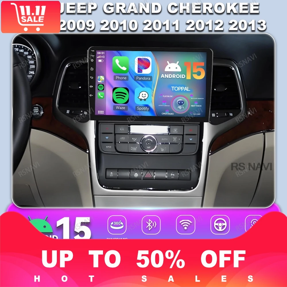 راديو السيارة أندرويد 15 لسيارة جيب جراند شيروكي 2008 - 2010 2011 2012 2013 8 كور فيدو لاعب لاسلكي كوالكوم IPS Autoradio DVD