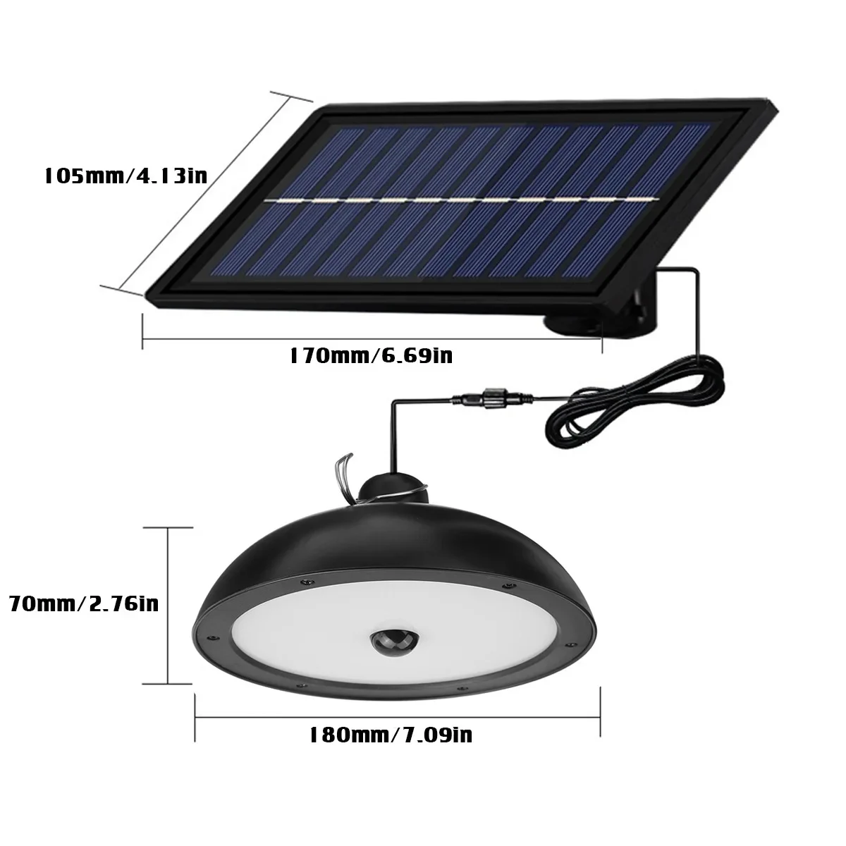 Double Head Solar Led Lamp Outdoors Garden Adjustable Waterproof Upgraded Solar Pendant Light Indoor Dimmable Chandelier
