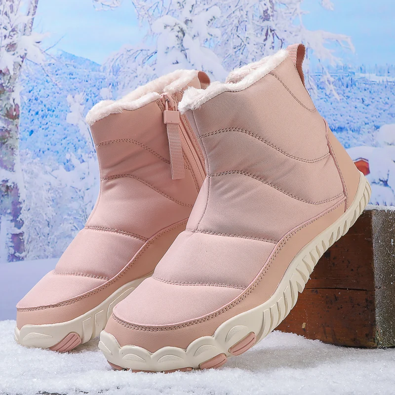 Winter Non-Slip Warm Cotton Shoes Men Waterproof Outdoor Camping Snow Boots Plus Velvet Cotton Shoes Women Casual Sports Shoes