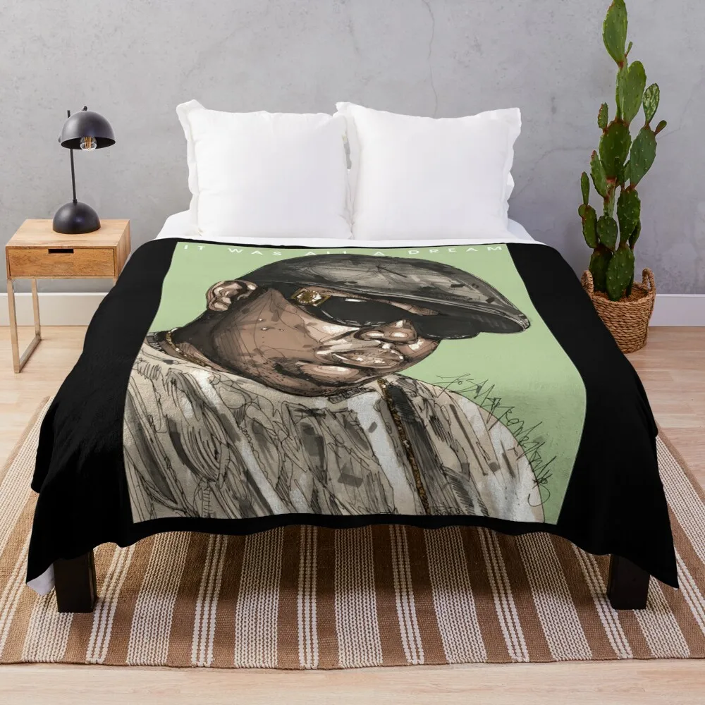 

Biggie Smalls Sketch Painting Throw Blanket Large Luxury Brand Thermal Blankets