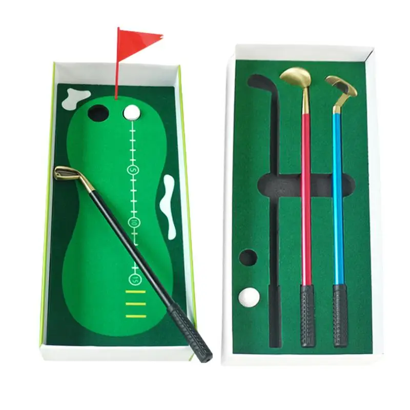 

Golf Ball Pen Set Includes 3 Clubs Pen Balls And Flag Mini Desktop Golf Pen Set For Golfers Dad Husband