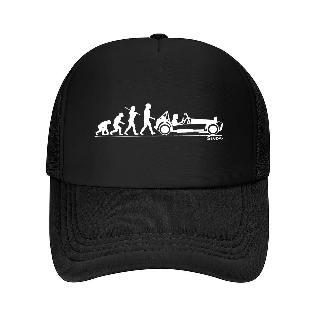 Vintage Tractor Evolution Silhouette Mesh Baseball Cap Hip Hop