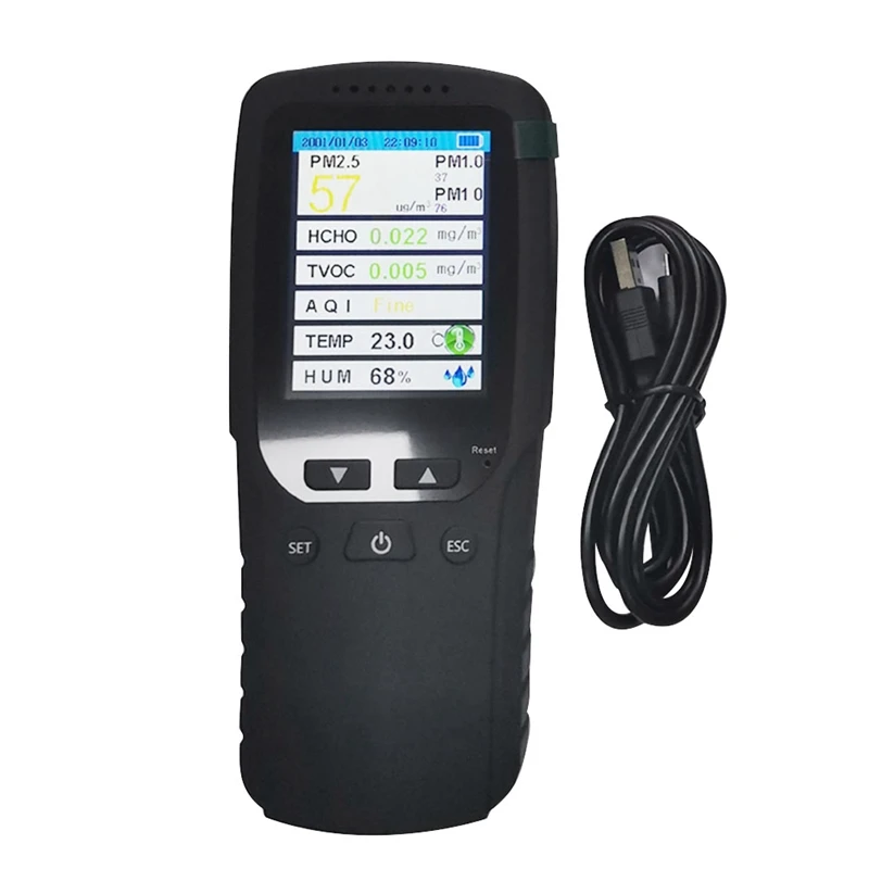 Multifunction Air Quality Monitor, Formaldehyde Detector, Pollution Meter, Tester, Detect & Test Indoor Pollution