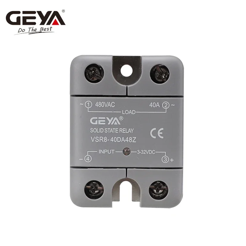 GEYA مرحل الحالة الصلبة أحادي الطور SSR 10DA 25DA 40DA مرحل تيار مستمر إلى تيار متردد 3-32 فولت مدخل تيار مستمر ومخرج 24-480VAC VSR8