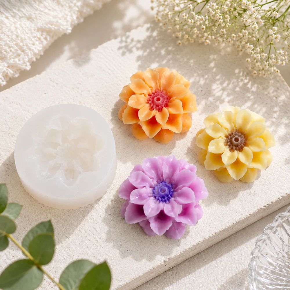 Flowers Candle Silicone Mold DIY Handmade Beautiful Flowers Aromatherapy Candle Plaster Resin Mould Craft Home Decor